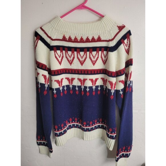 JCPenny Knit Winter Pattern Long Sleeve Sweater Size M - Picture 2 of 4